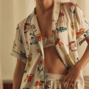 Playful Animal Print Pajama Top